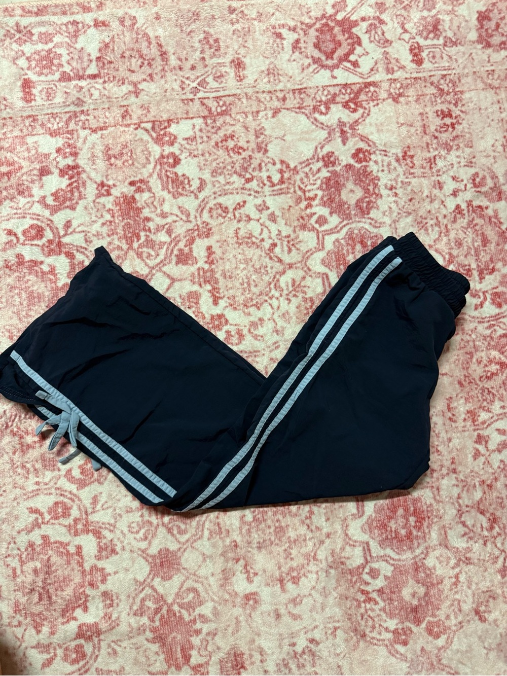 Girls  Navy Track Pants with Side Stripes